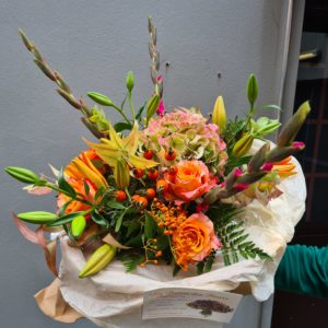 Bouquet longue tige orange rose